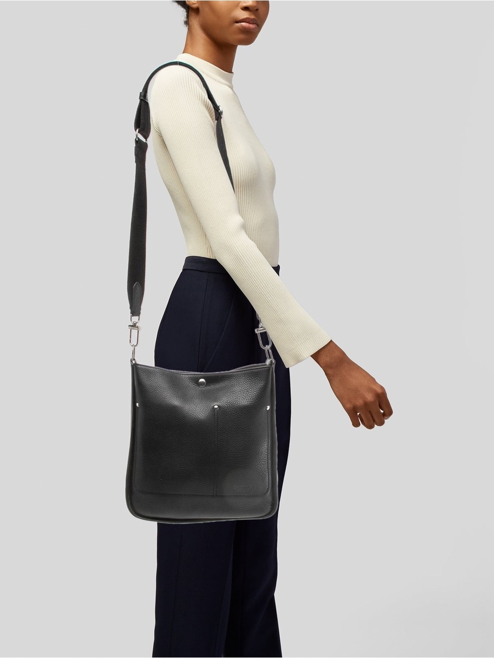 Shinola The Mini Pocket Leather Crossbody Bag In Black